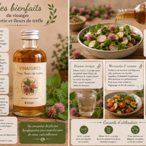 vinaigre ortie fleurs de trèfles