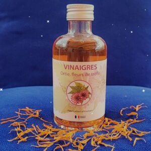 vinaigre ortie fleurs de trèfles